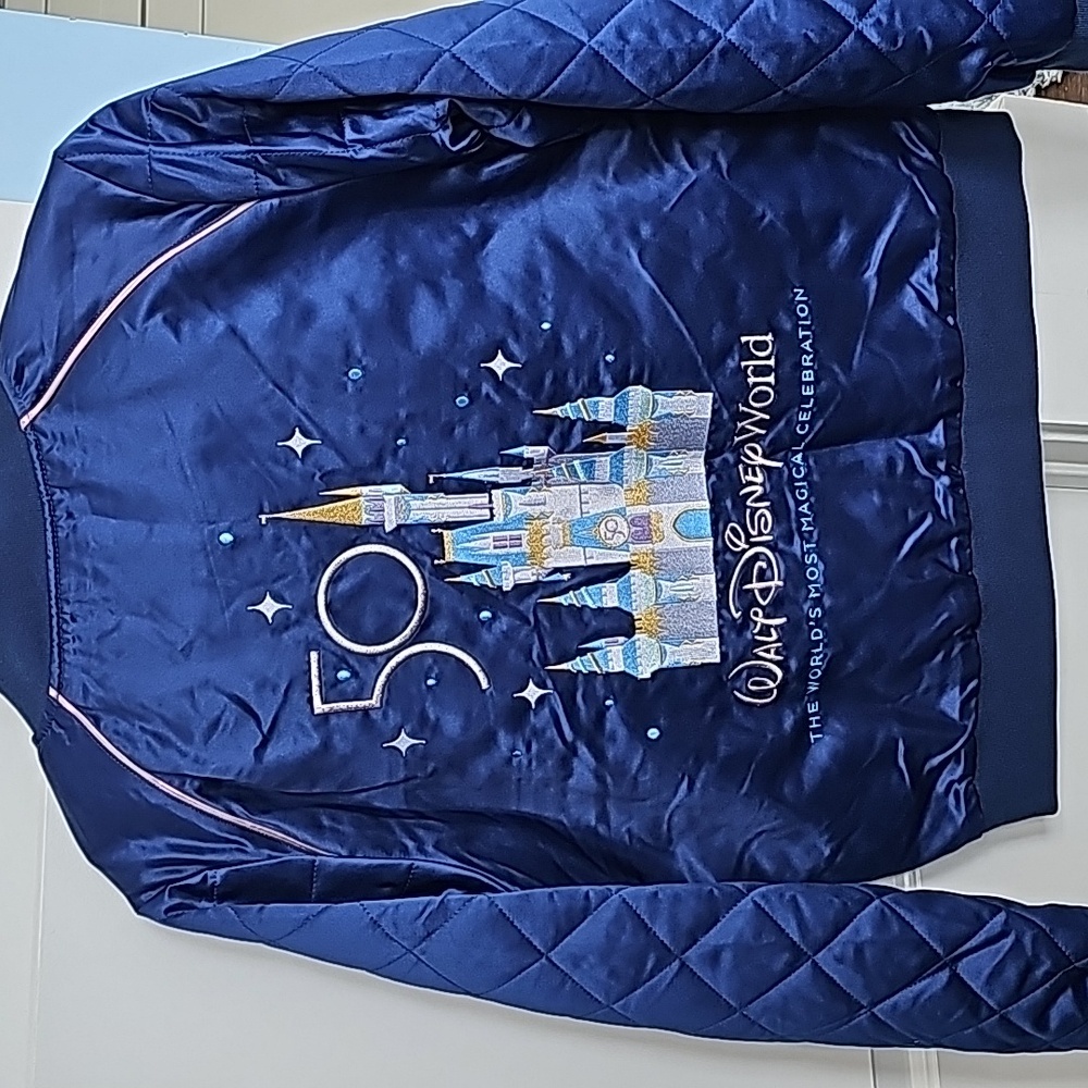 Disney 50th quilted bomber jacket NWOT
